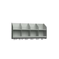 BST garderobehylde med skillevæg og 4 pladser 1000mm lys grå