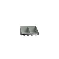 BST hattehylde med skillevægge til 2 pladser 500mm lys grå