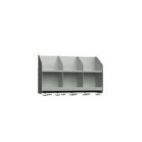 BST garderobehylde med skillev&aelig;g og 3 pladser 750mm lys gr&aring;