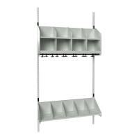 BST garderobe startsektion model A med 4 pladser 1000mm lys grå