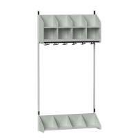 BST garderobe startsektion model A med 4 pladser 1000mm lys gr&aring;