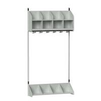 BST garderobe startsektion model A med 4 pladser 1000mm lys gr&aring;