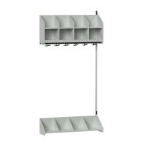 BST garderobe p&aring;bygningssektion model A 4 pladser 1000mm lys gr&aring;