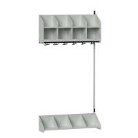 BST garderobe p&aring;bygningssektion model A 4 pladser 1000mm lys gr&aring;