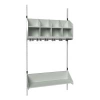 BST garderobe startsektion model B med 4 pladser 1000mm lys grå