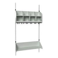 BST garderobe startsektion model B med 4 pladser 1000mm lys gr&aring;