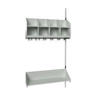 BST garderobe p&aring;bygningssektion model B med 4 pladser 1000mm lys gr&aring;