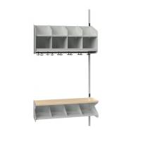 BST garderobe p&aring;bygningssektion model C 4 pladser 1000mm lys gr&aring;