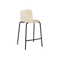 Barstol Add med birk laminat s&aelig;de, fodst&oslash;tte og sort stel