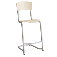 Mia 196 elevstol i birk laminat og fodstøtte med alugråt stel 