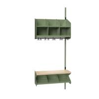 BST garderobe påbygningssektion model C 3 pladser 750mm grøn