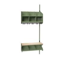 BST garderobe p&aring;bygningssektion model C 3 pladser 750mm gr&oslash;n