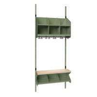 BST garderobe startsektion model C med 3 pladser 750mm gr&oslash;n