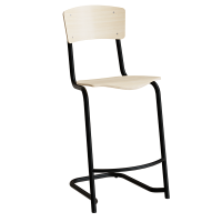 Mia 196 elevstol i birk laminat og fodstøtte med sort stel 