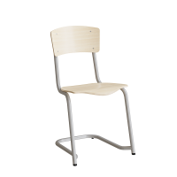 Mia 190 elevstol i birk laminat med alugr&aring;t stel 