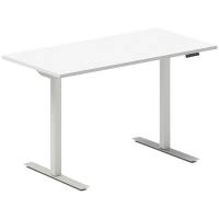 Office hæve-sænkebord 120x60cm hvid med sølv stel