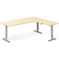 Office h&aelig;ve-s&aelig;nkebord 200x180cm i birk med alugr&aring;t stel h&oslash;jrevendt