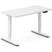 Office hæve-sænkebord 120x60cm hvid med hvidt stel