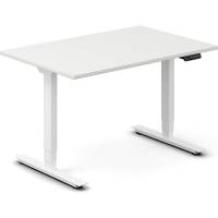 Office hæve-sænkebord 120x80cm hvid med hvidt stel