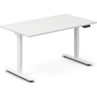 Office h&aelig;ve-s&aelig;nkebord 140x80cm hvid med hvidt stel