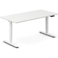 Office hæve-sænkebord 160x80cm hvid med hvidt stel