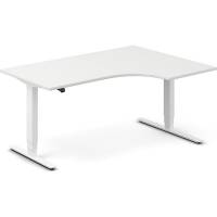Office h&aelig;ve-s&aelig;nkebord 160x120cm i hvid med hvidt stel h&oslash;jrevendt
