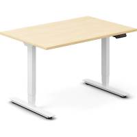 Office hæve-sænkebord 120x80cm i birk med hvidt stel