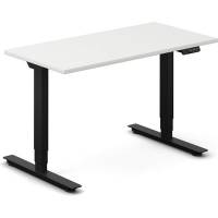 Office hæve-sænkebord 120x60cm hvid med sort stel