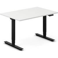 Office hæve-sænkebord 120x80cm hvid med sort stel