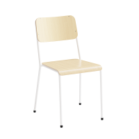 Office HK elevstol i ask fin&eacute;r med hvidt stel