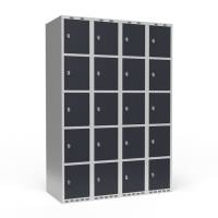 Garderobeskab lige tag 5-delt til hængelås 4x300mm antracit dør