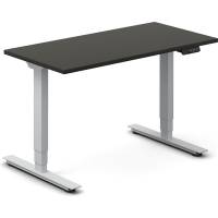 Office hæve-sænkebord 120x60cm antracit med sølv stel