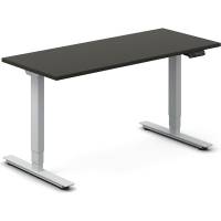 Office h&aelig;ve-s&aelig;nkebord 140x60cm antracit med s&oslash;lv stel