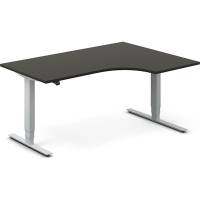 Office h&aelig;ve-s&aelig;nkebord 160x120cm i antracit med alugr&aring;t stel h&oslash;jrevendt