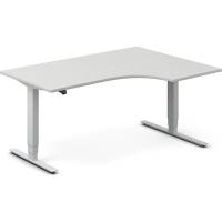 Office h&aelig;ve-s&aelig;nkebord 160x120cm i lys gr&aring; med alugr&aring;t stel h&oslash;jrevendt