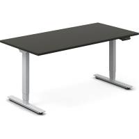 Office h&aelig;ve-s&aelig;nkebord 160x80cm antracit med s&oslash;lv stel