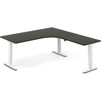 Office h&aelig;ve-s&aelig;nkebord 180x200cm i antracit med hvidt stel h&oslash;jrevendt