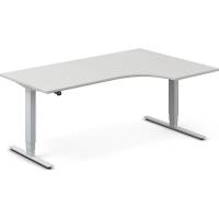 Office h&aelig;ve-s&aelig;nkebord 180x120cm i lys gr&aring; med alugr&aring;t stel h&oslash;jrevendt