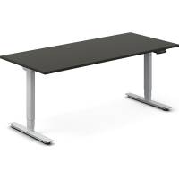 Office hæve-sænkebord 180x80cm antracit med sølv stel