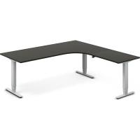 Office h&aelig;ve-s&aelig;nkebord 200x200cm i antracit med alugr&aring;t stel h&oslash;jrevendt