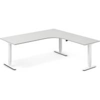 Office h&aelig;ve-s&aelig;nkebord 200x200cm i lys gr&aring; med alugr&aring;t stel h&oslash;jrevendt