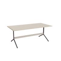 Atlas caf&eacute;bord 180x90cm i eg h&oslash;jtrykslaminat med gr&aring;t stel, h&oslash;jde 72cm