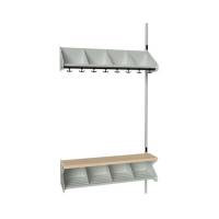 BST garderobe påbygningssektion model G med 4 pladser 1000mm lys grå