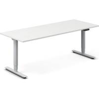 Office h&aelig;ve-s&aelig;nkebord 200x80cm hvid med s&oslash;lv stel