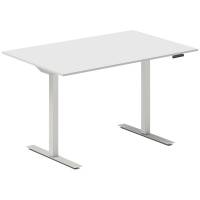 Office hæve-sænkebord 120x80cm lysgrå med alugråt stel