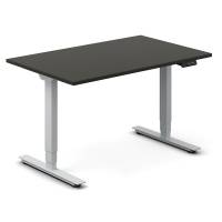 Office hæve-sænkebord 120x80cm antracit med sølv stel