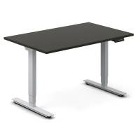 Office h&aelig;ve-s&aelig;nkebord 120x80cm antracit med s&oslash;lv stel