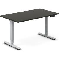 Office h&aelig;ve-s&aelig;nkebord 140x80cm antracit med s&oslash;lv stel