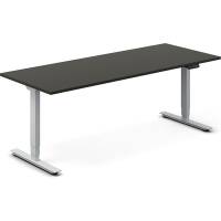 Office hæve-sænkebord 200x80cm antracit med sølv stel