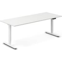 Office h&aelig;ve-s&aelig;nkebord 200x80cm hvid med hvidt stel